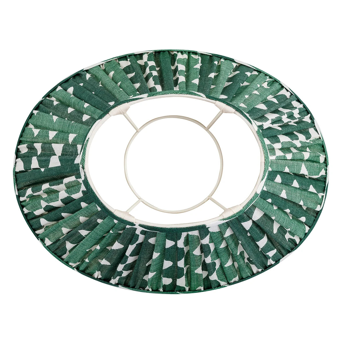 16 Inch Oval Gathered Bedwyn Lampshade - Green Whittle