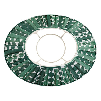 16 Inch Oval Gathered Bedwyn Lampshade - Green Whittle