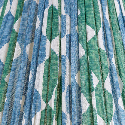 16 Inch Round Gathered Bedwyn Lampshade - Green and Blue Whittle