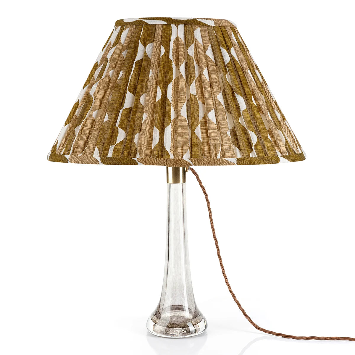 16 Inch Oval Gathered Bedwyn Lampshade - Neutral Whittle