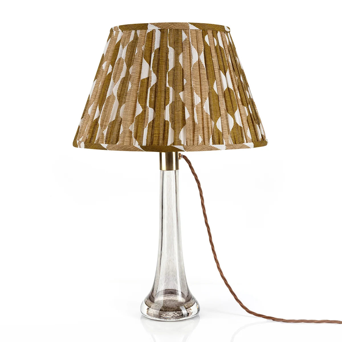 16 Inch Round Gathered Bedwyn Lampshade - Neutral Whittle