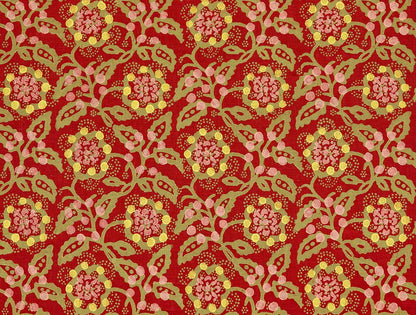 Polka - Khaki on Red