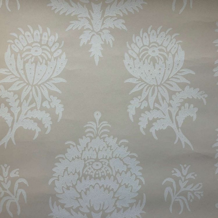 Persian Rose Wallpaper - Lime White