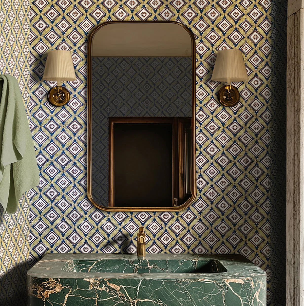 Palazzo Wallpaper - Blue Marino