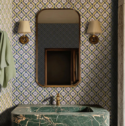 Palazzo Wallpaper - Blue Marino