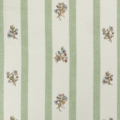 Flax and Field Posy Stripe - Eucalyptus / Oyster