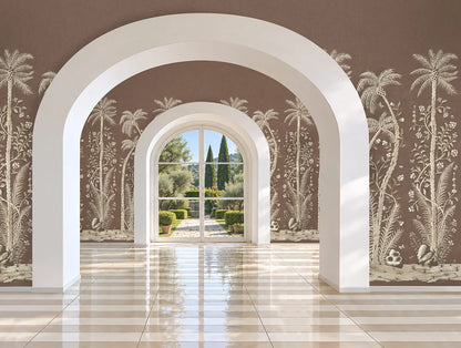 Palm Wallpaper - Truffle Small