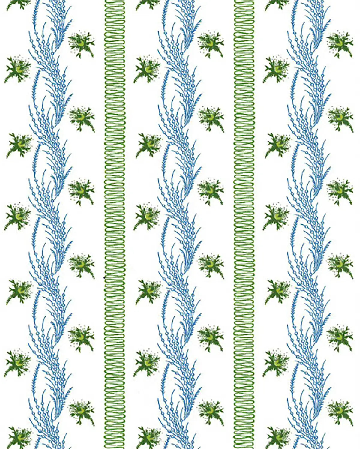 Pemberley Wallpaper - Leaf/Azure