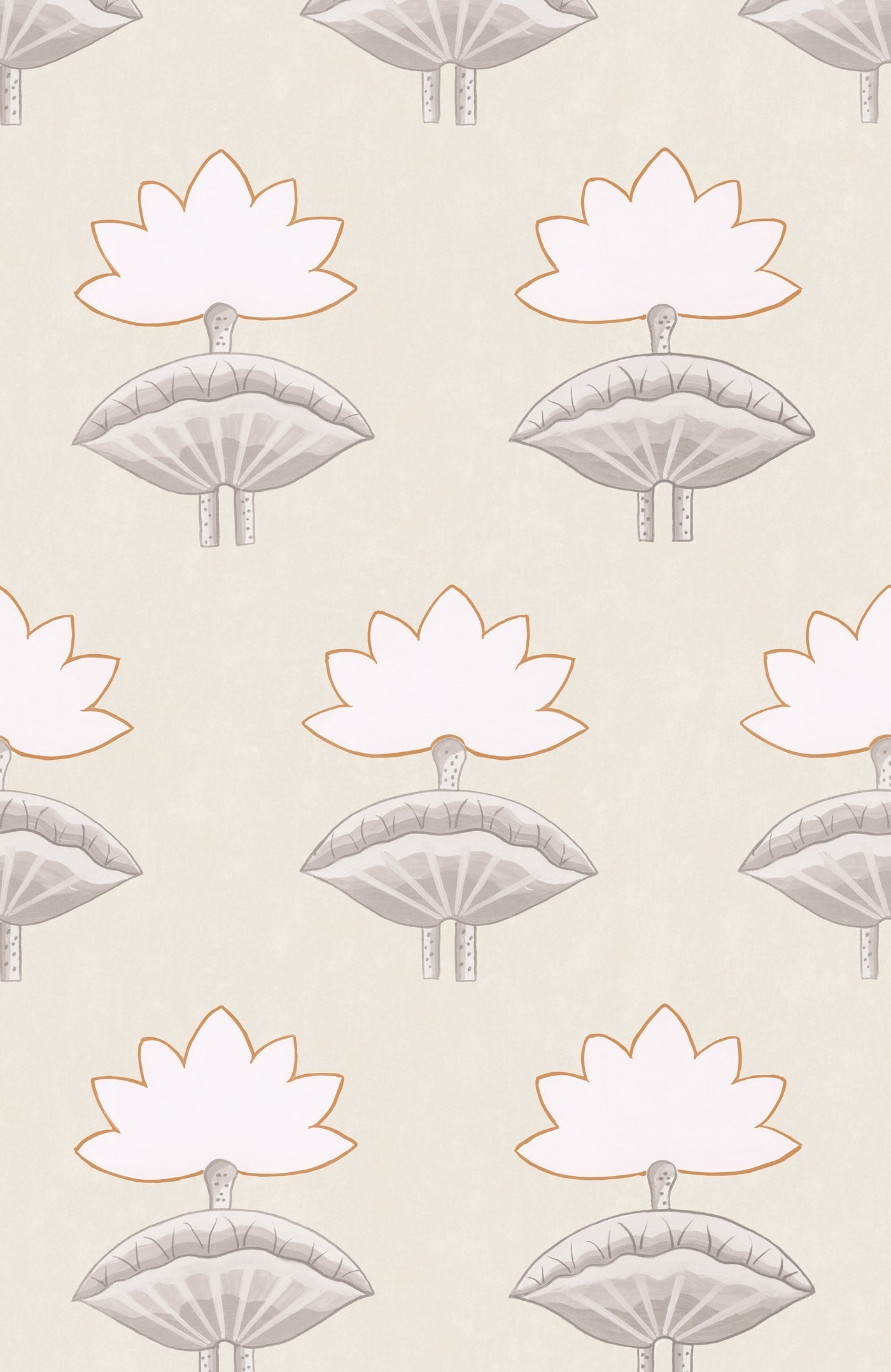 Pichwai Lotus Wallpaper - Antique Gold