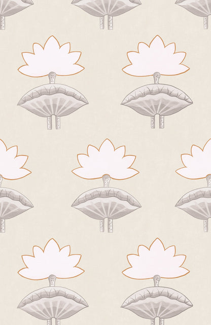 Pichwai Lotus Wallpaper - Antique Gold
