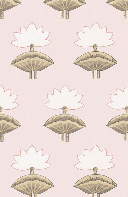 Pichwai Lotus Wallpaper - Pale Pink
