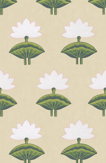 Pichwai Lotus Wallpaper - Parchment