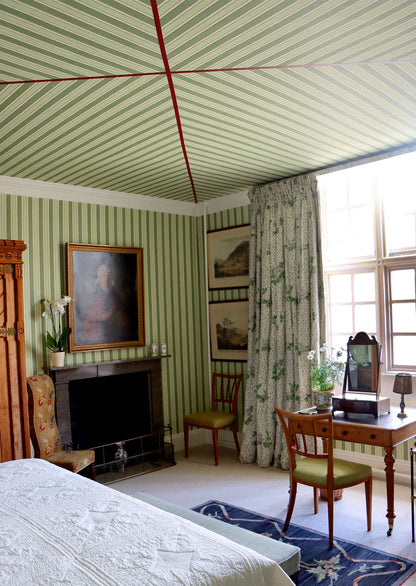 Picot Stripe Wallpaper - Leaf Green