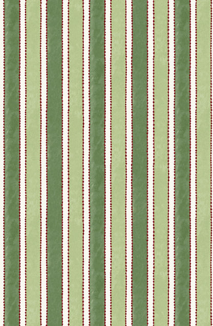 Picot Stripe Wallpaper - Leaf Green