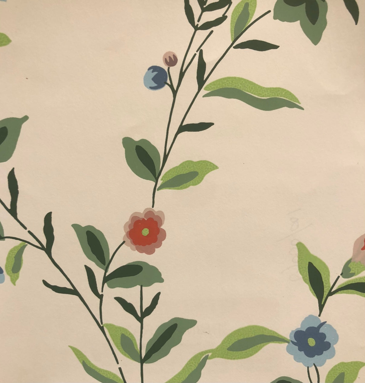 Primavera Wallpaper - Rose on Almost White