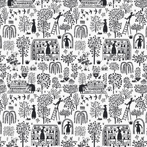 Sowing & Setting Wallpaper - Blackbird on Chalk