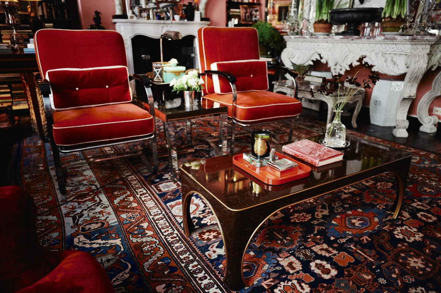 Brighton Coffee Table - Cobalt Blue / Gold Edge