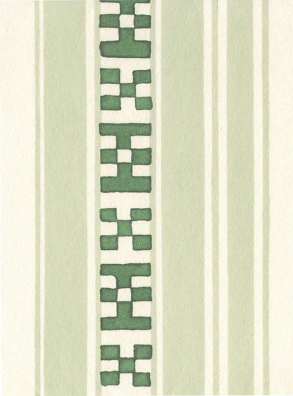 Rayures Broderies Wallpaper - Green
