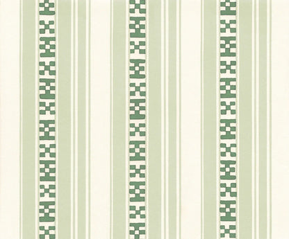 Rayures Broderies Wallpaper - Green
