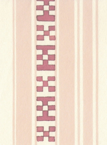 Rayures Broderies Wallpaper - Pink