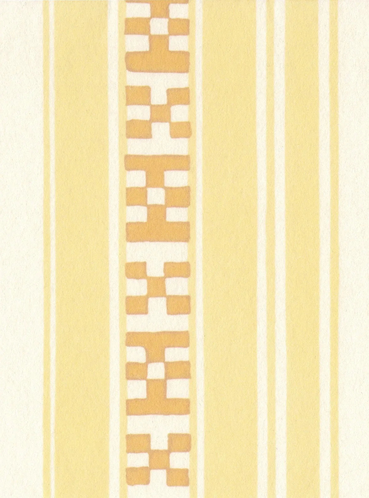 Rayures Broderies Wallpaper - Yellow