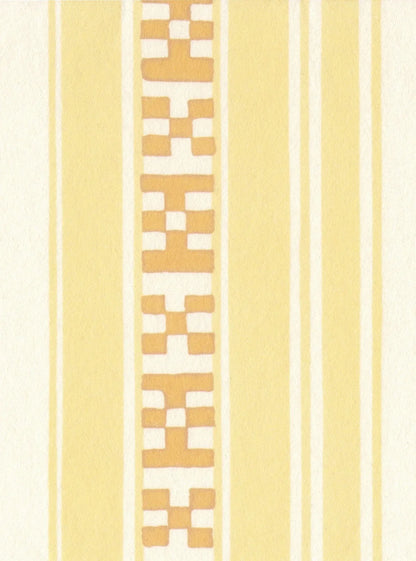 Rayures Broderies Wallpaper - Yellow