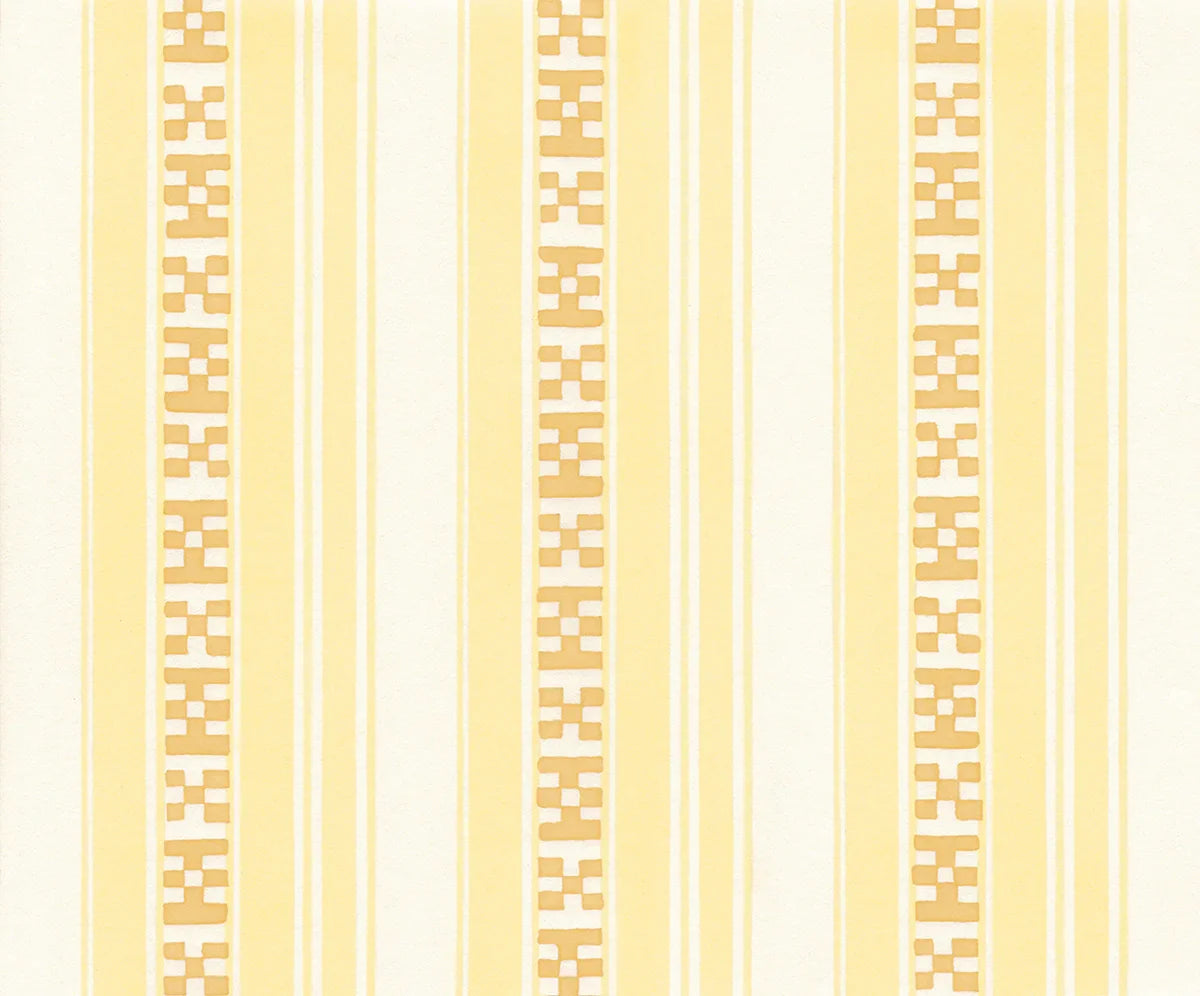 Rayures Broderies Wallpaper - Yellow