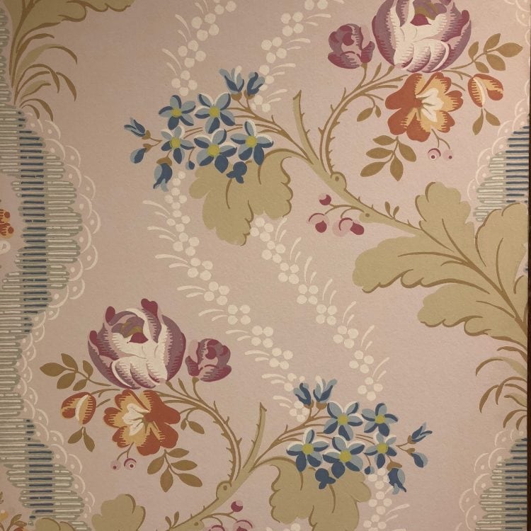 Roseanna Wallpaper - Rose/Cornflower