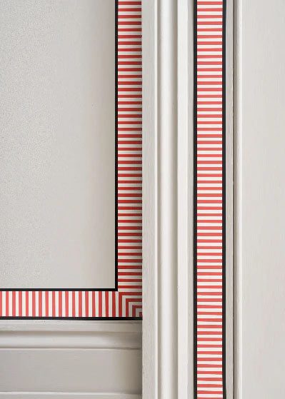 Audrey Wallpaper Border - Red/Black