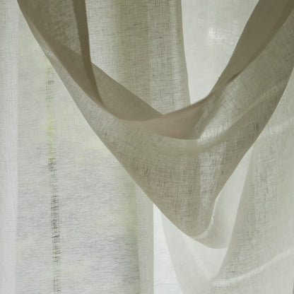 Sheer Linen Drawn Thread - White