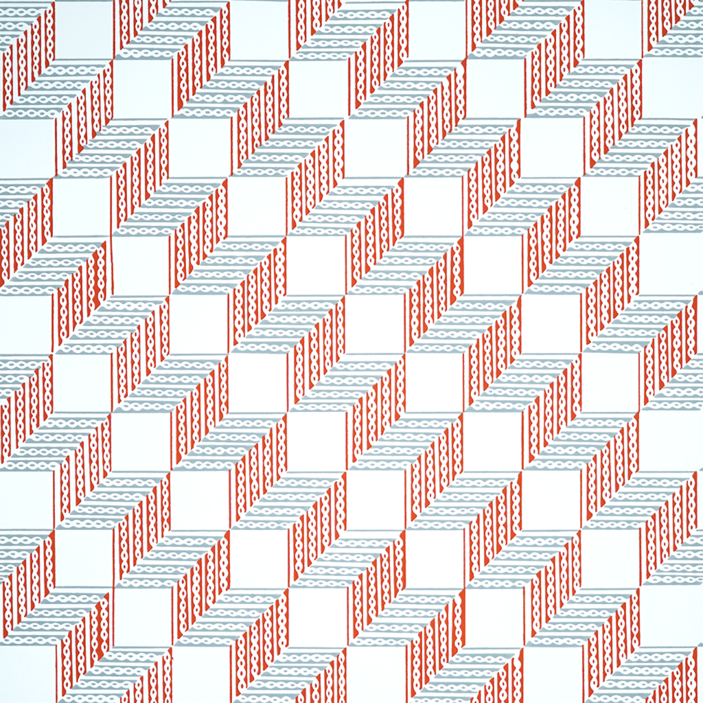 Tumbling Blocks Wallpaper - Sheila Bridges Colorway
