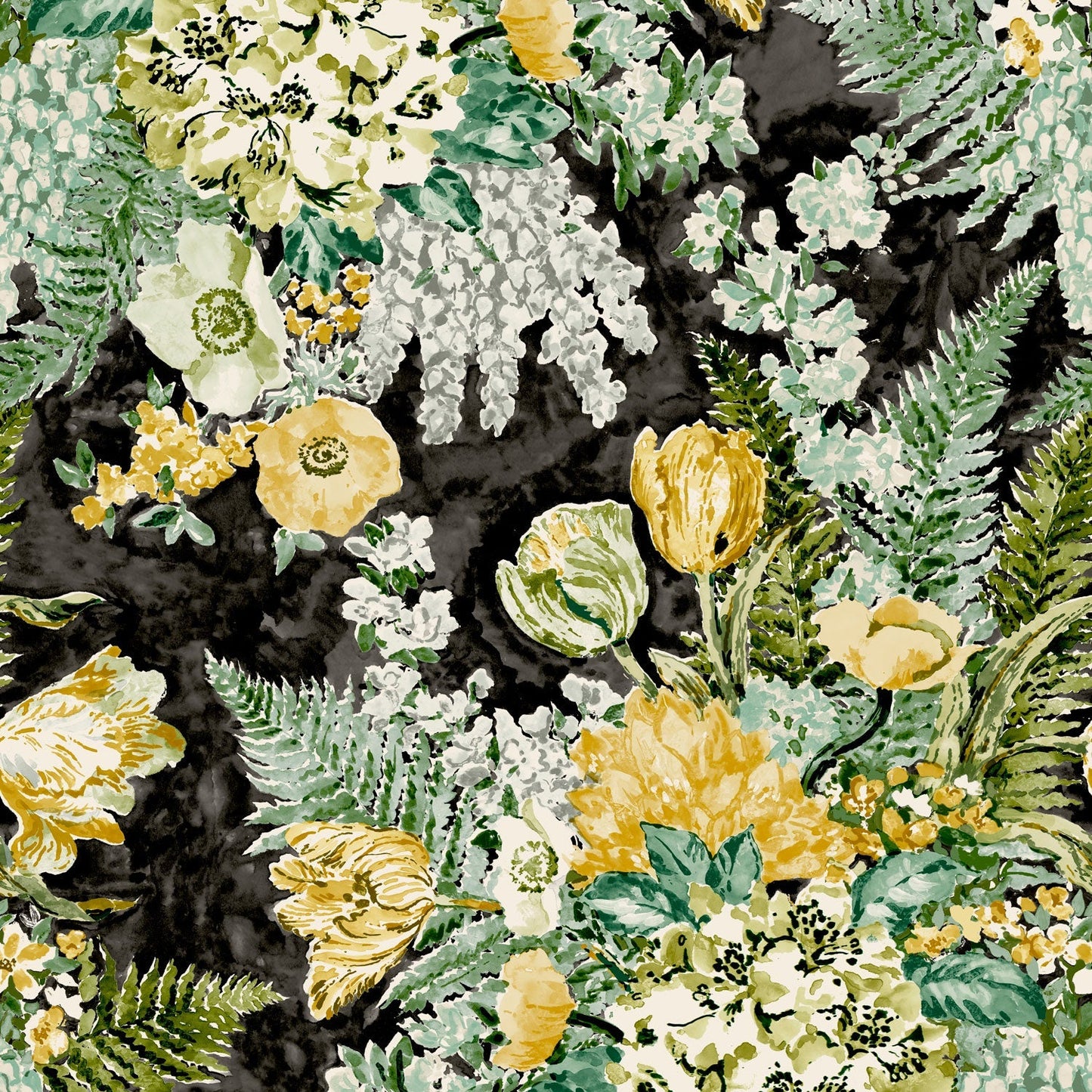 Spring Garden Wallpaper - Black
