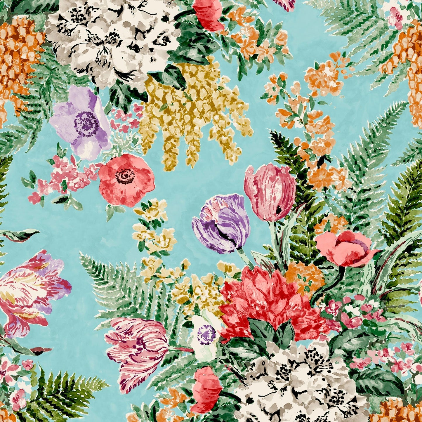 Spring Garden Wallpaper - Blue