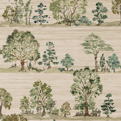 Sylvan Grasscloth Wallpaper - Pine