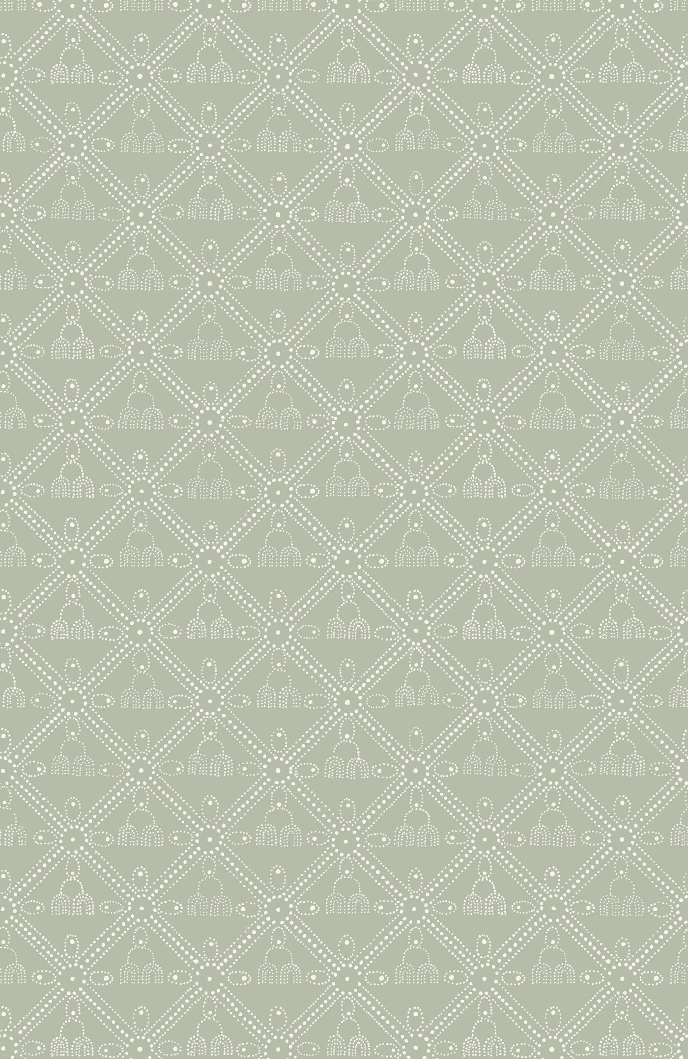 The Queen's Necklace Wallpaper - Chalk Green