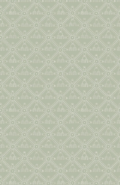 The Queen's Necklace Wallpaper - Chalk Green