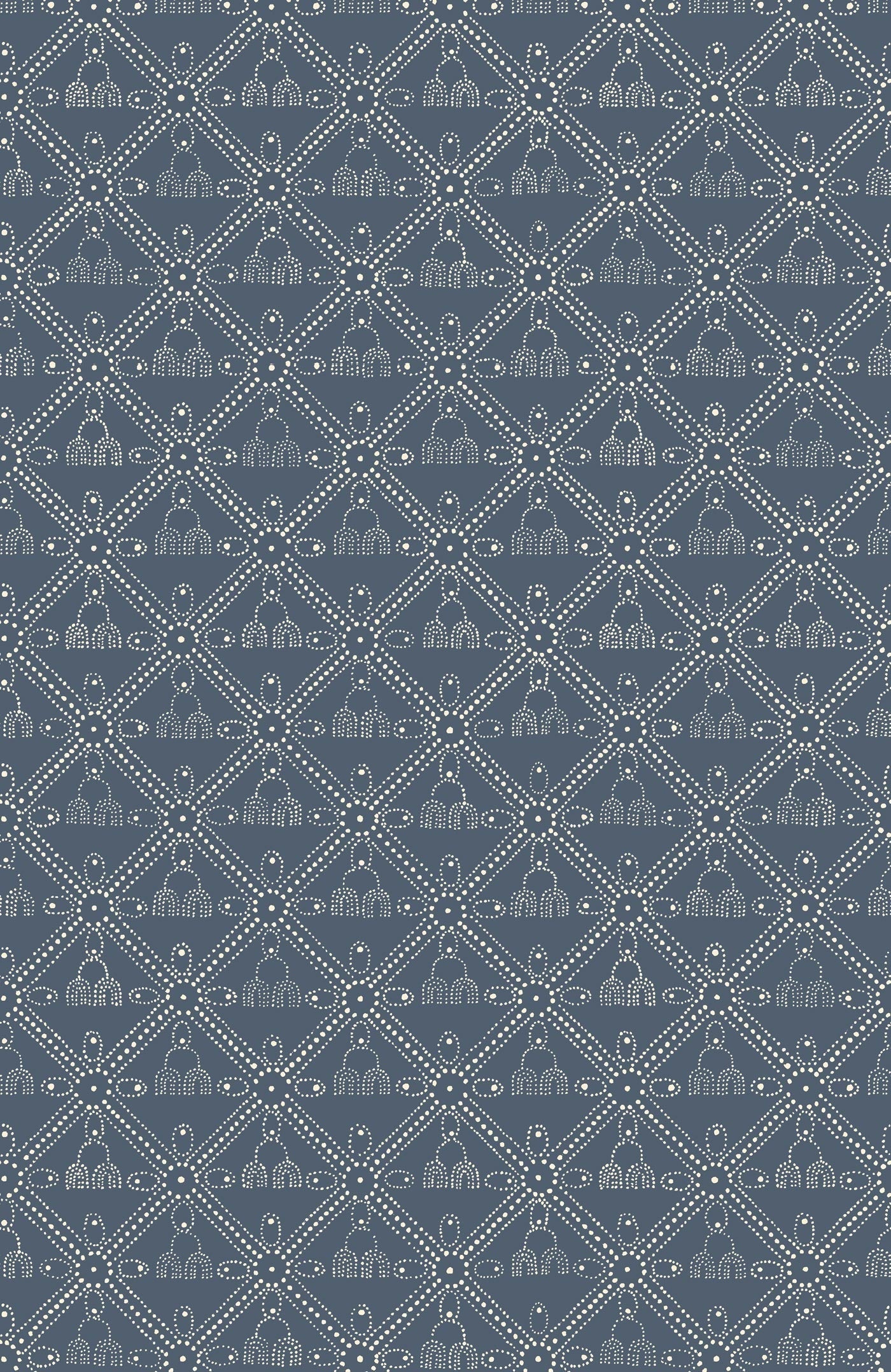 The Queen's Necklace Wallpaper - Indigo