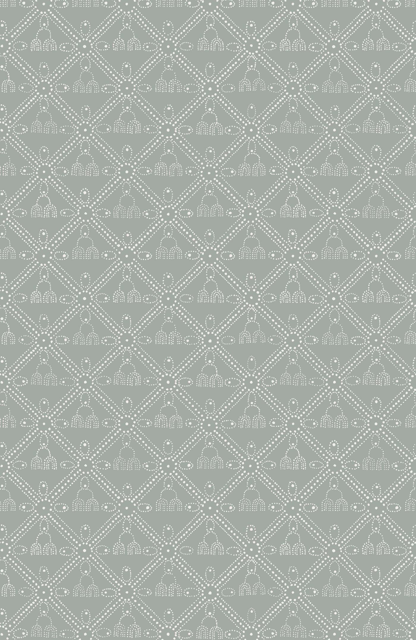 The Queen's Necklace Wallpaper - Lichen Green