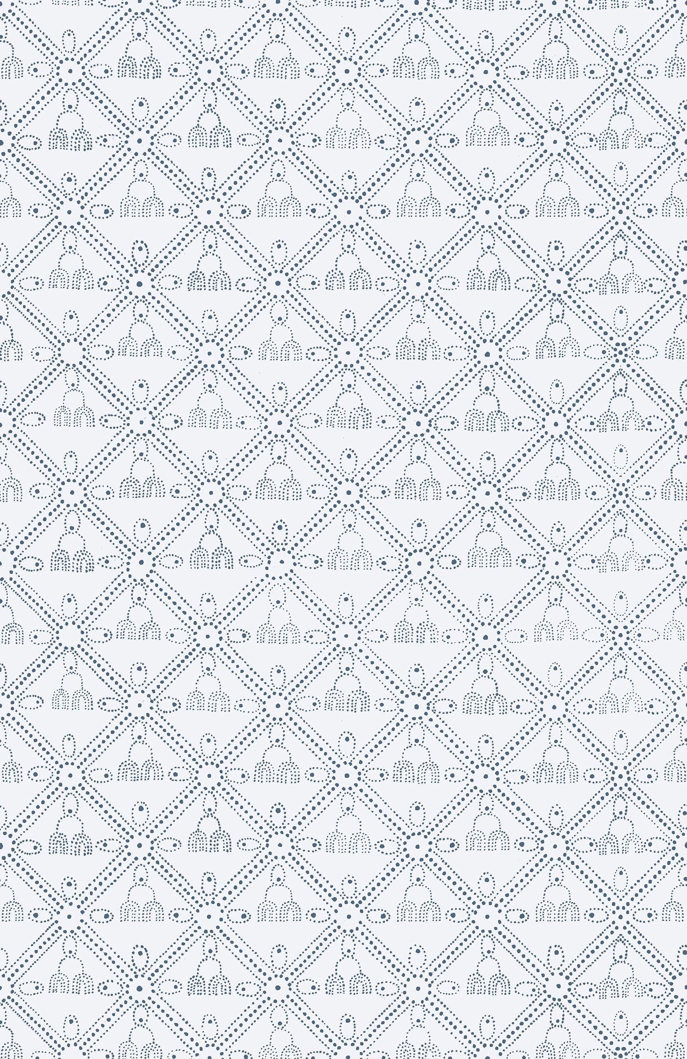 The Queen's Necklace Wallpaper - Underglaze Blue
