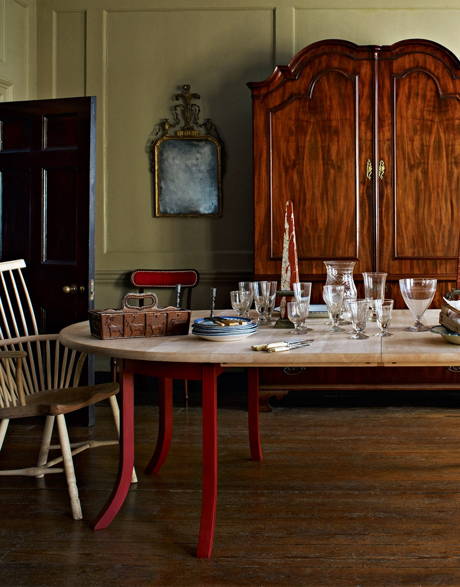 Tumnus Dining Table - Solid beech base with painted finish. Solid sycamore top