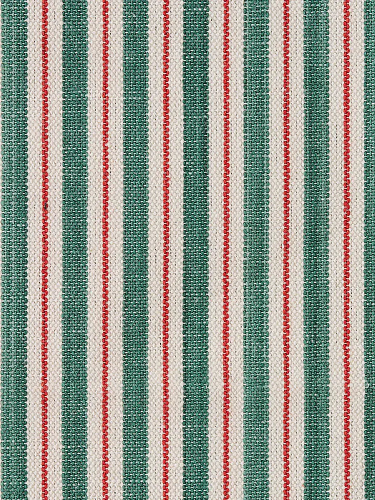 Two Tone Ticking - Aqua & Red