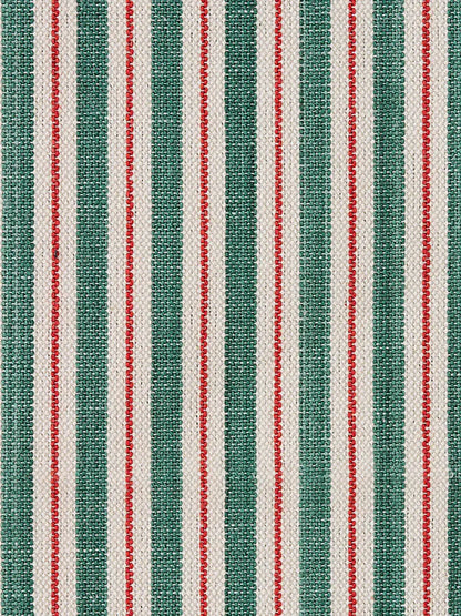 Two Tone Ticking - Aqua & Red