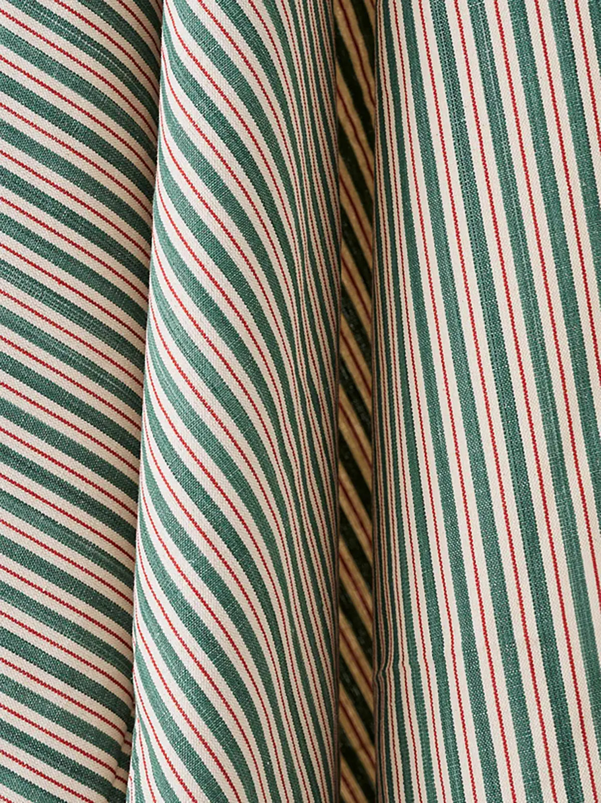 Two Tone Ticking - Aqua & Red