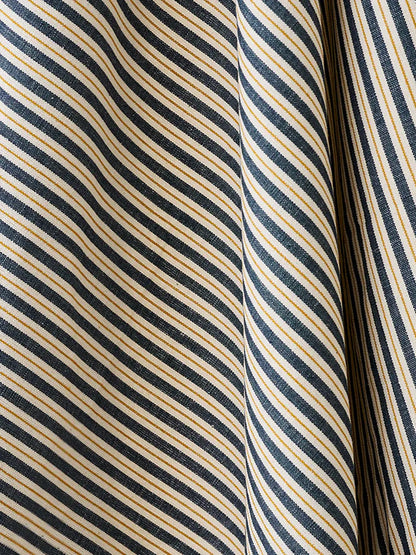 Two Tone Ticking - Navy & Gold