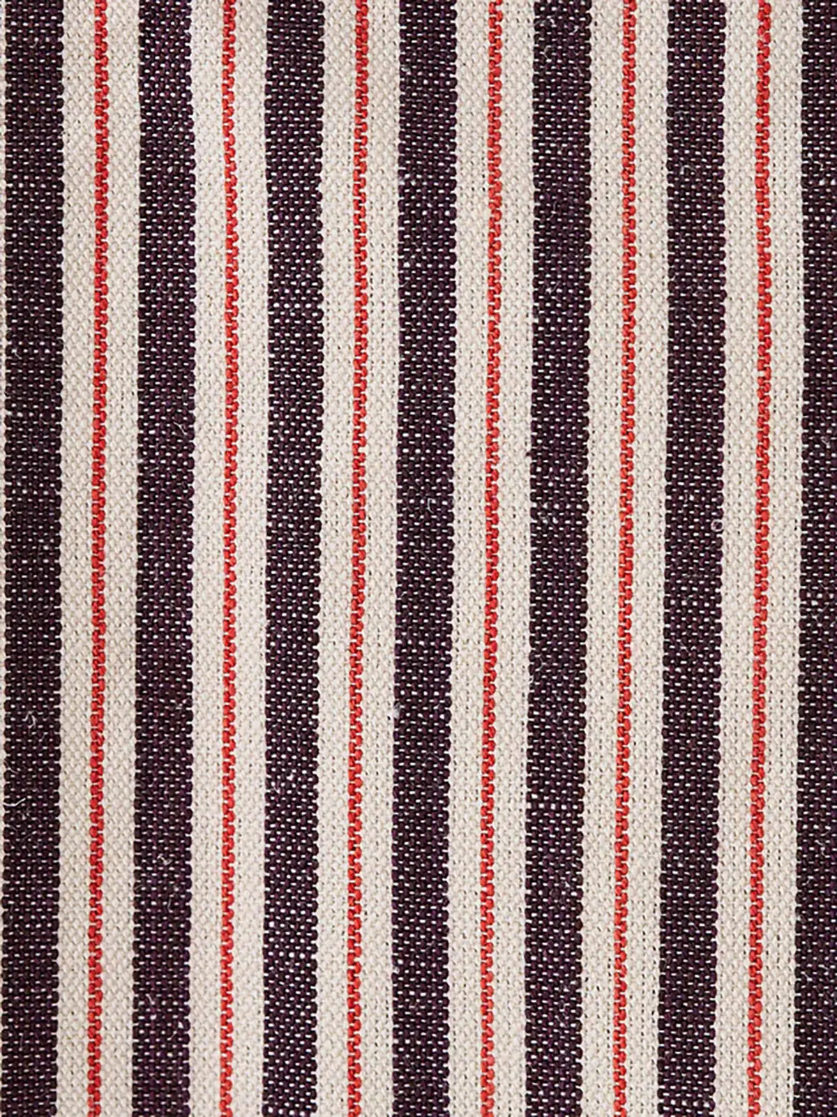Two Tone Ticking - Plum & Red