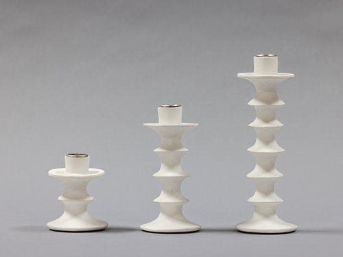 Volute Candlestick Small - White Plaster