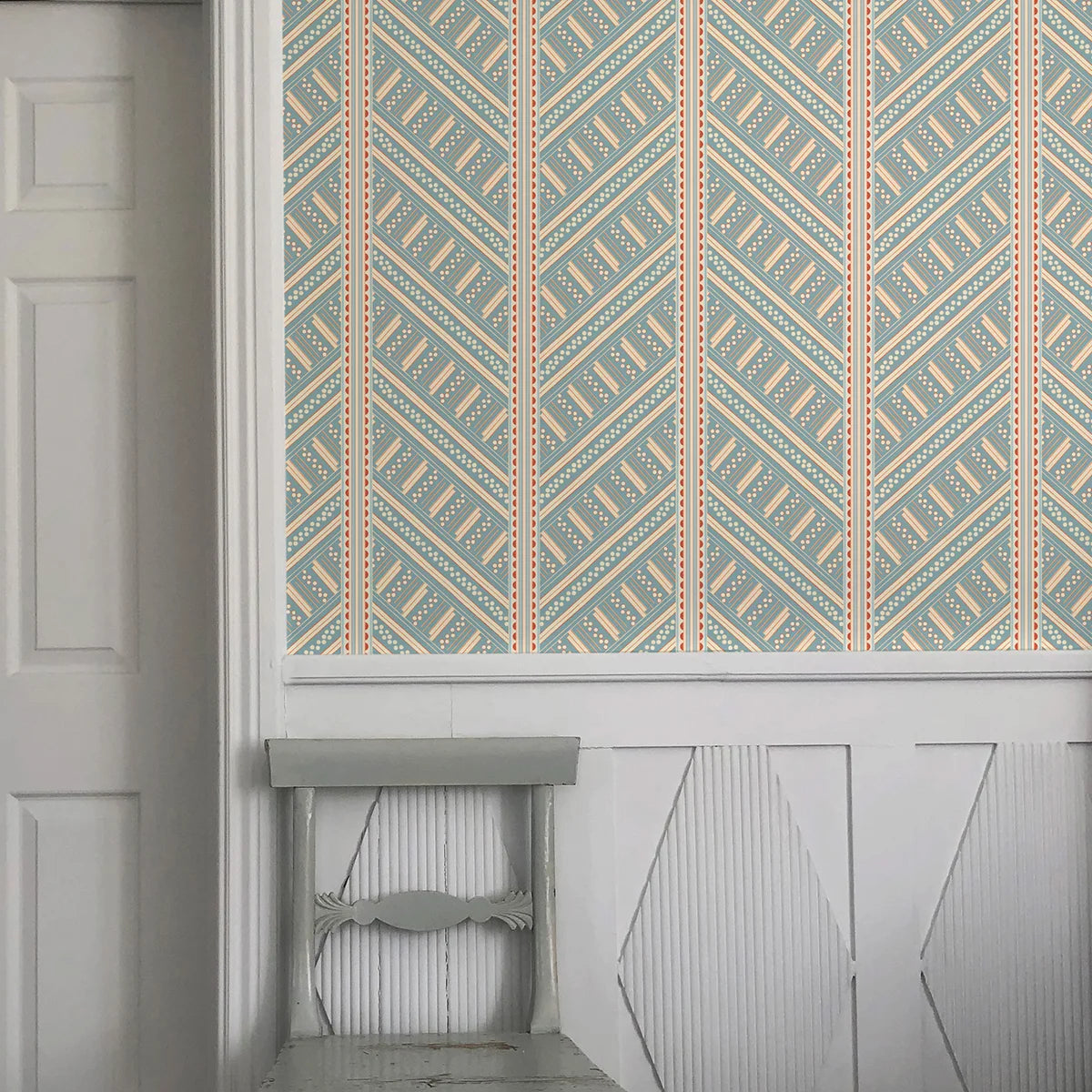 Vondel Wallpaper - Blue & Red