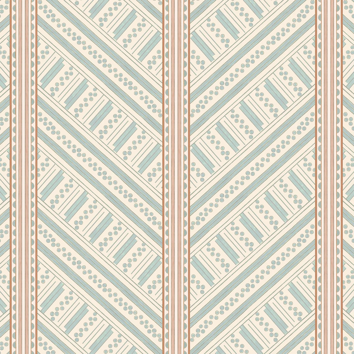 Vondel Wallpaper - Cream & Blue