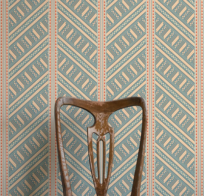 Vondel Wallpaper - Blue & Red