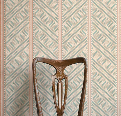 Vondel Wallpaper - Cream & Blue